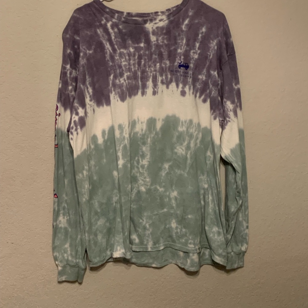 Long sleeve simply southern tee. XL t-shirt, grayish-blue,purple,white. Sunrise.